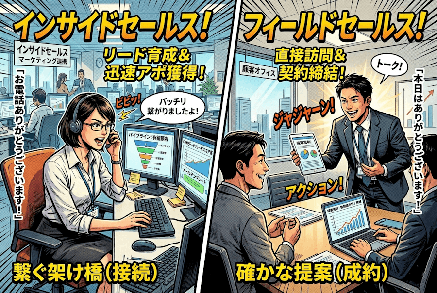 インサイドセールスとフィールドセールス連携絶対!受注率UPの秘訣とは?